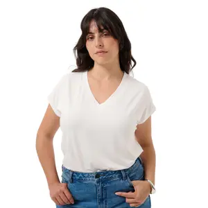 Women's V-neck T-shirt KAFFE Curve Mirinda image-0
