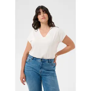 Women's V-neck T-shirt KAFFE Curve Mirinda image-3