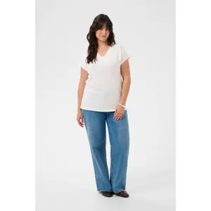 Women's V-neck T-shirt KAFFE Curve Mirinda image-4