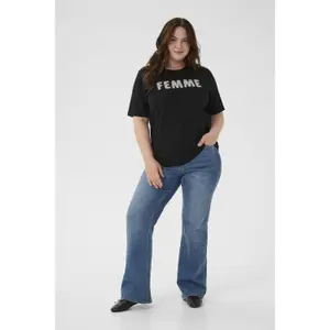Women's T-shirt KAFFE Curve KCAriana image-1