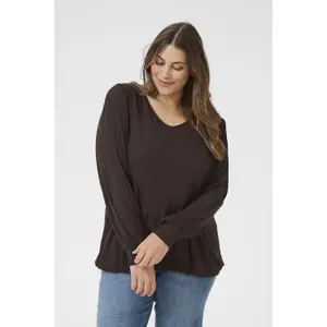 Long sleeve blouse for women KAFFE Curve Tina Ami image-1