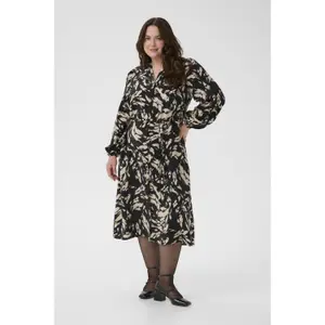 Long sleeve shirt dress for women KAFFE Curve Olla image-2
