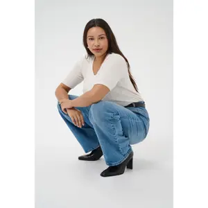 Women's wide leg jeans KAFFE Curve Leoana image-6