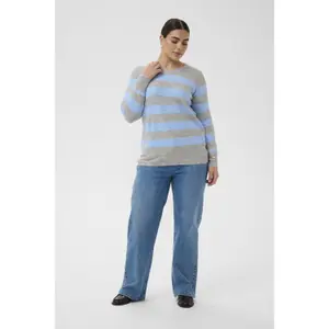 Woman sweater KAFFE Curve Niela Striped image-1