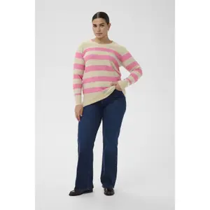 Woman sweater KAFFE Curve Niela Striped image-1