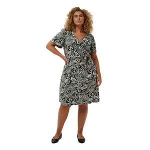 Wrap dress for women KAFFE Curve KCberry image-1