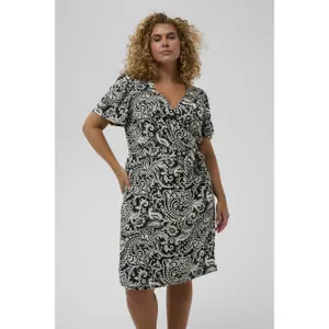 Wrap dress for women KAFFE Curve KCberry image-2