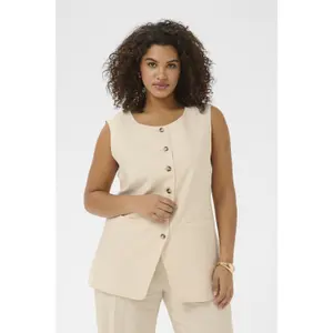 Sleeveless jacket for women KAFFE Curve KCAnetti image-1