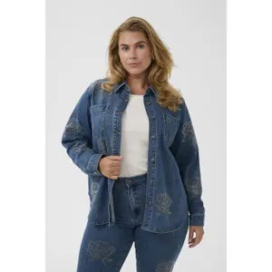 Women's long sleeve shirt KAFFE Curve Kcastelia image-2
