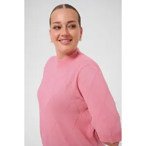 Knitted jumper for women KAFFE Curve Lizzy Argyle image-2