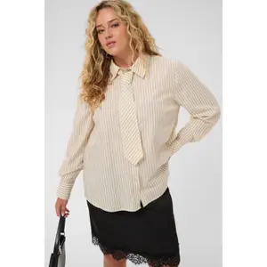 Women's long sleeve shirt KAFFE Curve Kcliama image-1