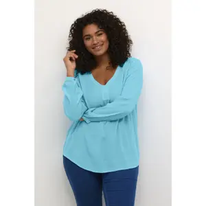 Blusa de manga comprida feminina KAFFE Curve Ami image-2