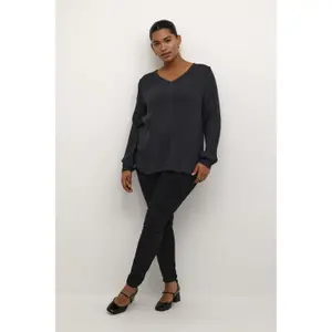 Blusa de manga comprida feminina KAFFE Curve Ami image-1