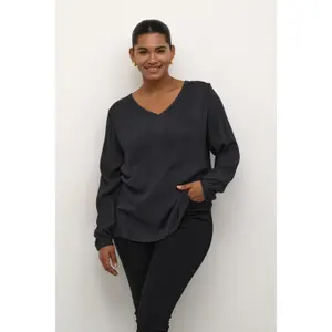 Blusa de manga comprida feminina KAFFE Curve Ami image-2