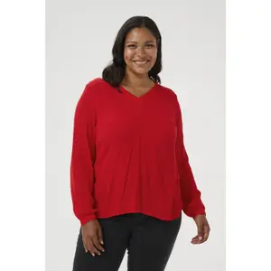 Blusa de manga comprida feminina KAFFE Curve Ami image-1