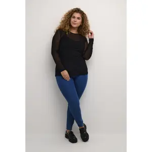 Blusa de manga comprida feminina KAFFE Curve Flocku image-1