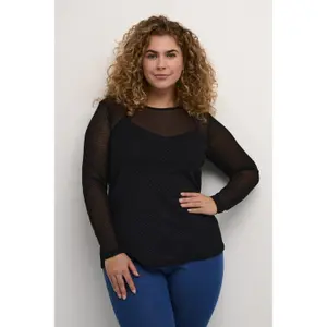 Blusa de manga comprida feminina KAFFE Curve Flocku image-2
