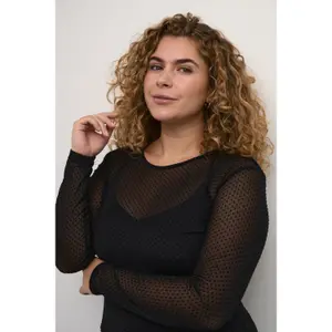Blusa de manga comprida feminina KAFFE Curve Flocku image-5