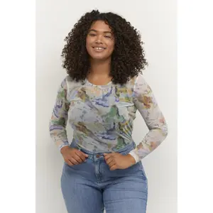 Langärmelige Bluse, Damen KAFFE Curve Meshu image-2