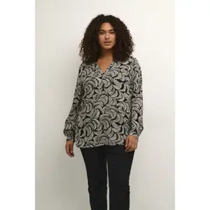 Blusa de manga comprida feminina KAFFE Curve Mirta Tilly image-3