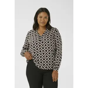 Blusa de manga comprida feminina KAFFE Curve Mirta Tilly image-2