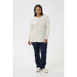 T-shirt de manga comprida feminina KAFFE Curve Winni image-1