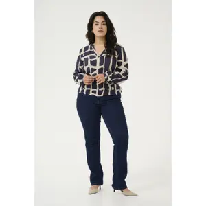 Blusa de manga comprida feminina KAFFE Curve Diana image-1
