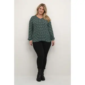 Blusa de manga comprida feminina KAFFE Curve Kerry Ami image-1