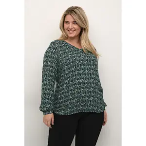 Blusa de manga comprida feminina KAFFE Curve Kerry Ami image-2