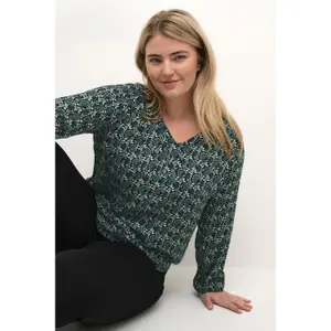 Blusa de manga comprida feminina KAFFE Curve Kerry Ami image-5