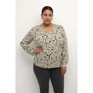 Bluza damska z dekoltem w serek KAFFE Curve Marina Ami image-1