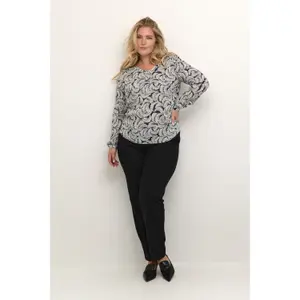 Bluza damska z dekoltem w serek KAFFE Curve Marina Ami image-1