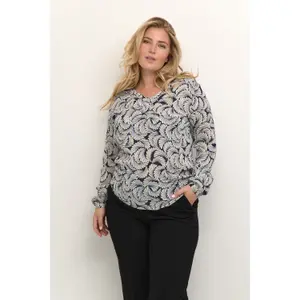 Bluza damska z dekoltem w serek KAFFE Curve Marina Ami image-2