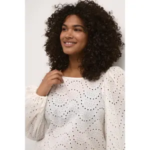 Long sleeve blouse for women KAFFE Curve Crista image-5