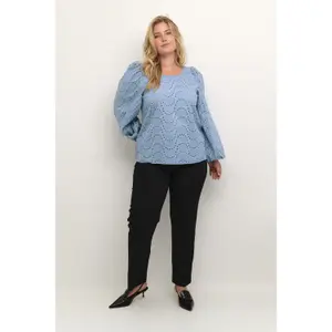 Long sleeve blouse for women KAFFE Curve Crista image-1