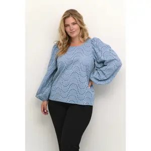 Long sleeve blouse for women KAFFE Curve Crista image-2