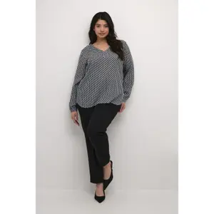 Langarm-Bluse Damen KAFFE Curve Ami image-1