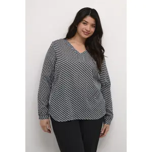 Langarm-Bluse Damen KAFFE Curve Ami image-2