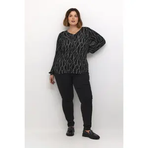Langarm-Bluse Damen KAFFE Curve Ami image-1