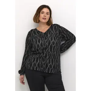 Langarm-Bluse Damen KAFFE Curve Ami image-3