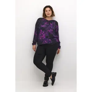 Langarm-Bluse Damen KAFFE Curve Ami image-1