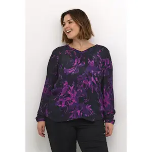 Langarm-Bluse Damen KAFFE Curve Ami image-2