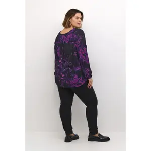 Langarm-Bluse Damen KAFFE Curve Ami image-4