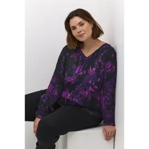 Langarm-Bluse Damen KAFFE Curve Ami image-5