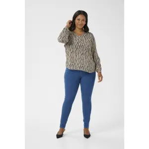 Langarm-Bluse Damen KAFFE Curve Ami image-1