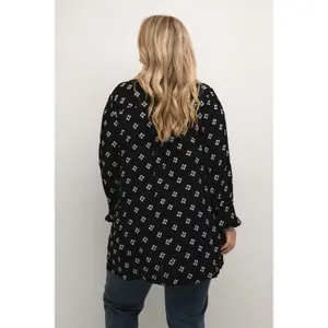 Printed long-sleeve top for women KAFFE Curve Ami image-4