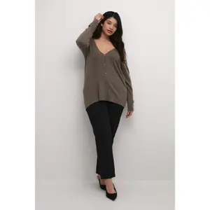 Damen Strickjacke mit Knöpfen KAFFE Curve Farsia image-1