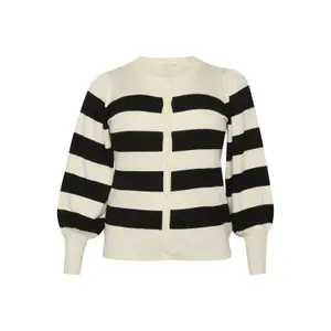 Dames cardigan met brede strepen KAFFE Curve Malan image-0