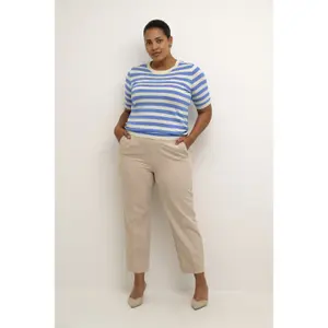 T-shirt de malha com listras largas para mulher KAFFE Curve Malia image-3