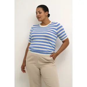 T-shirt de malha com listras largas para mulher KAFFE Curve Malia image-2